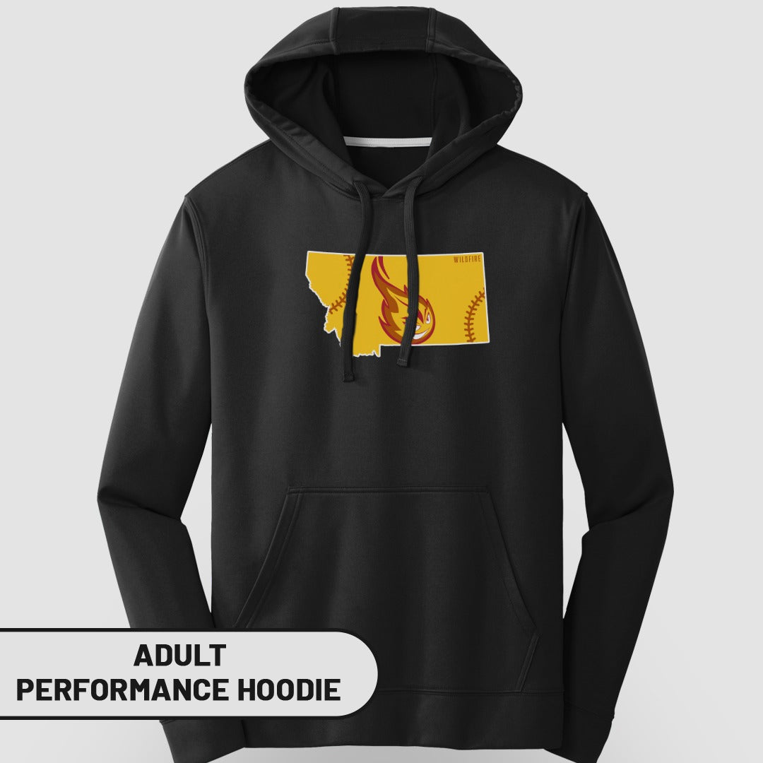 Montana Baseball Graphic Adult Performance Hoodie