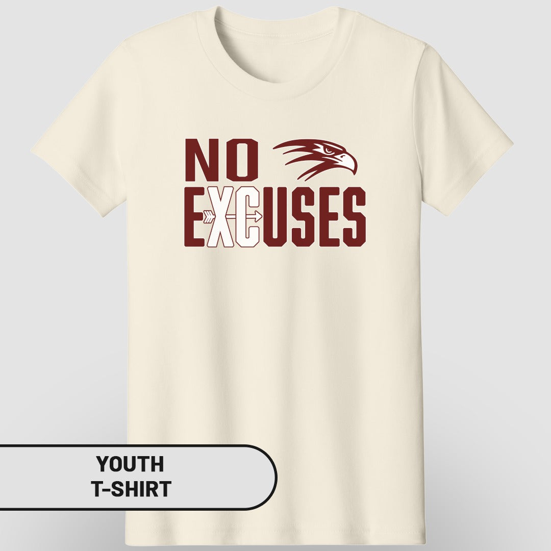 Motivational No Excuses Eagle Graphic Youth T-shirt