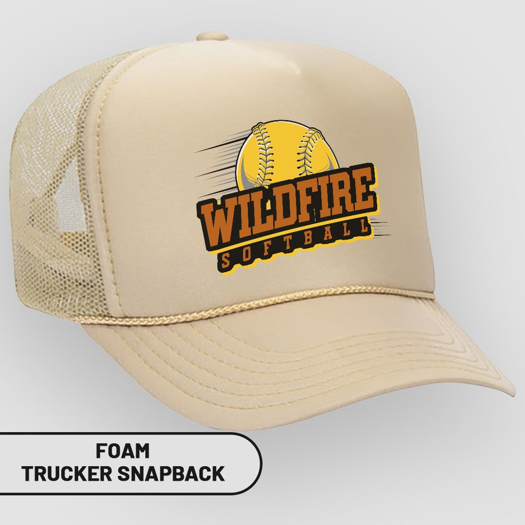 Wildfire Softball Logo on Foam Trucker Snapback