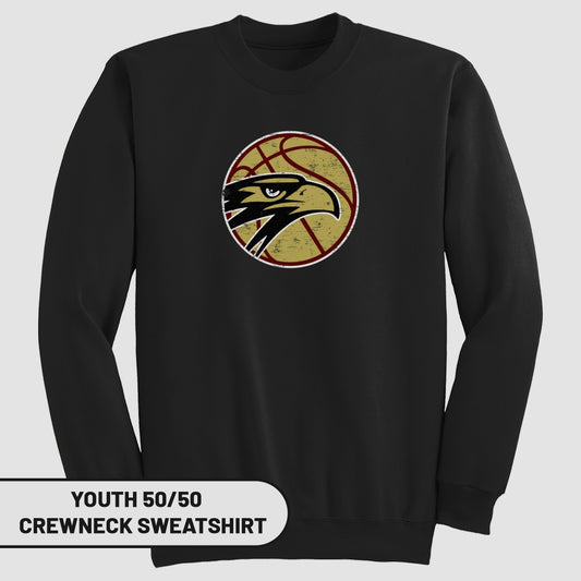 Youth Basketball Hawk Emblem Crewneck Sweatshirt