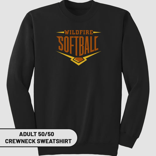 Wildfire Softball Design Crewneck Sweatshirt
