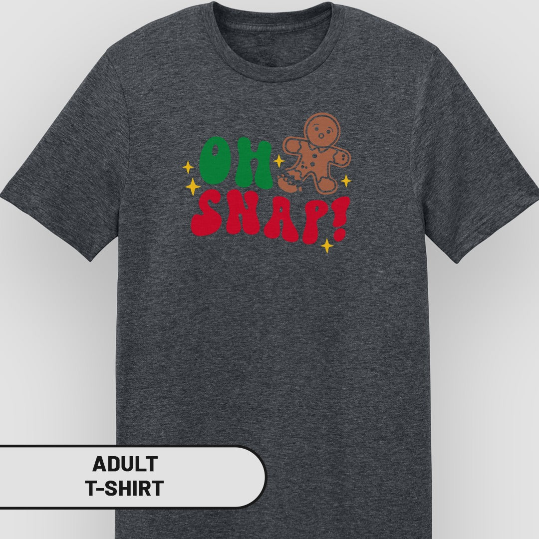 Oh Snap Gingerbread Man Graphic Adult T-shirt