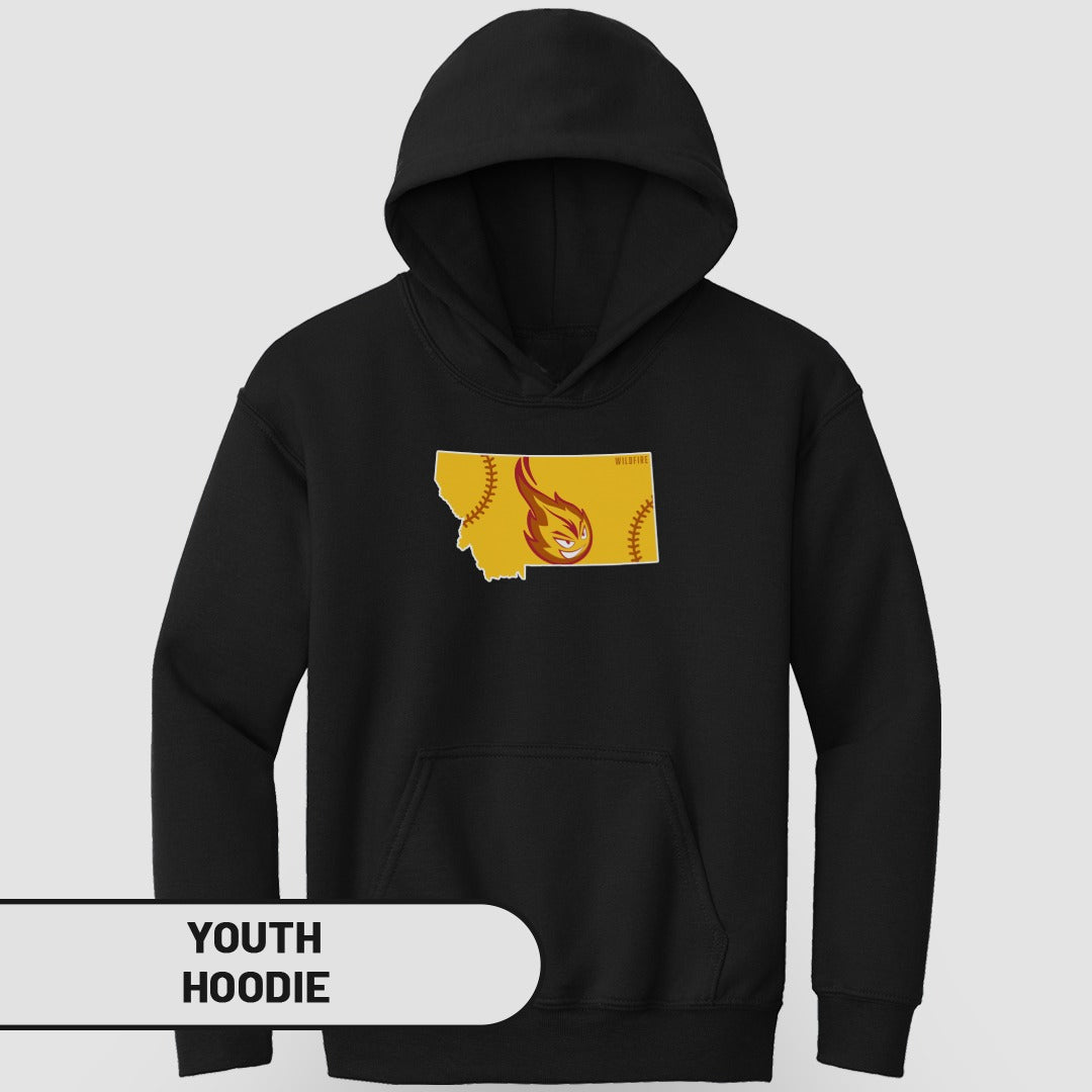 Montana State Fireball Design Youth Hoodie