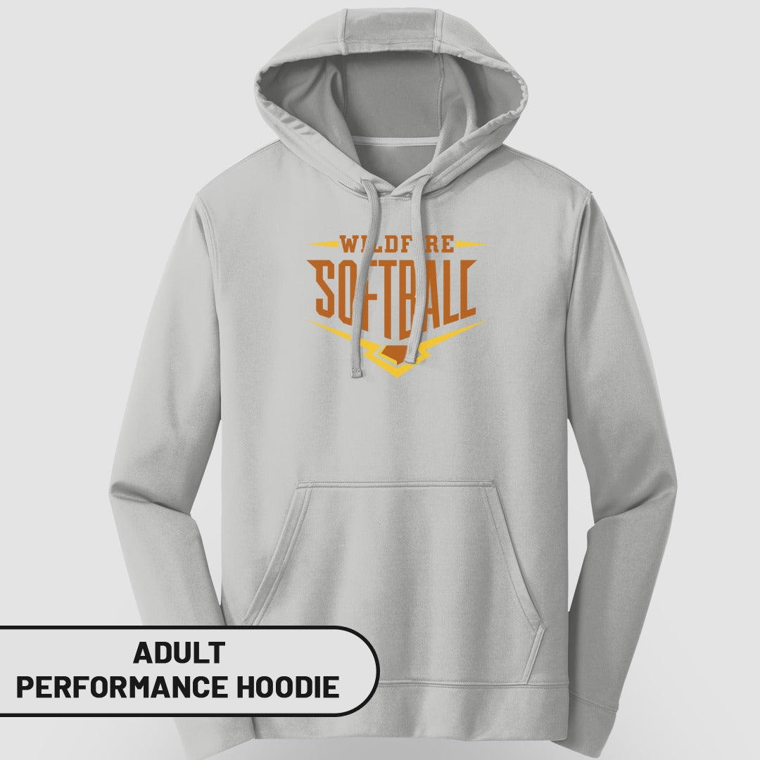 WildFire Softball Logo Adult Performance Hoodie