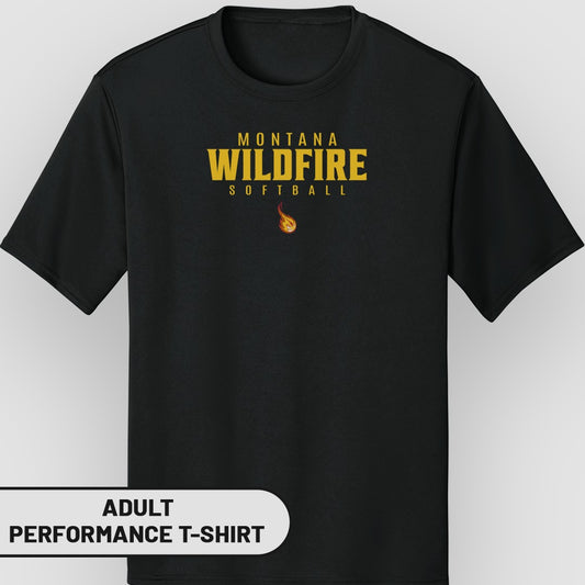 Montana Wildfire Softball Adult Performance T-shirt