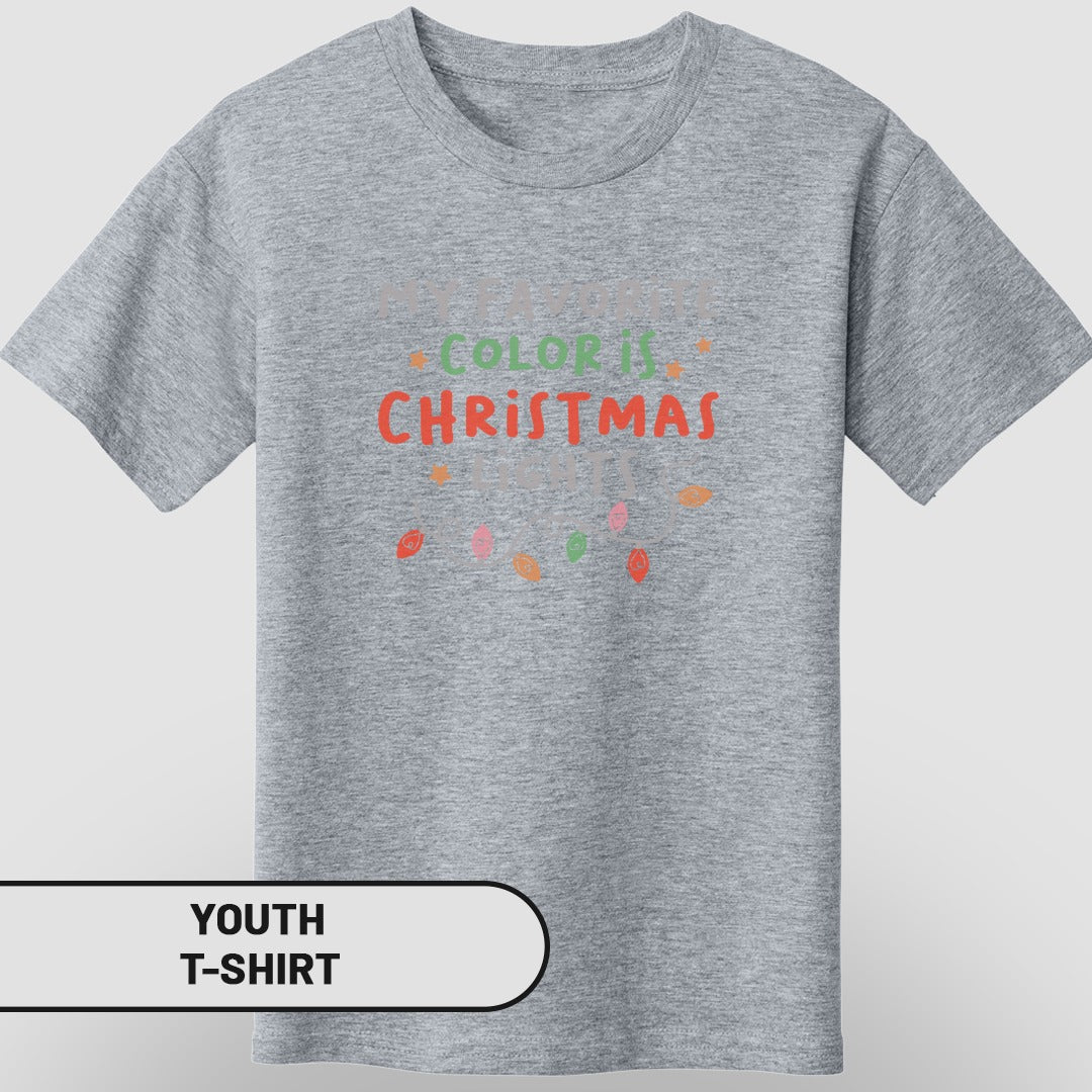 Christmas Colorful Lights Festive Youth T-shirt