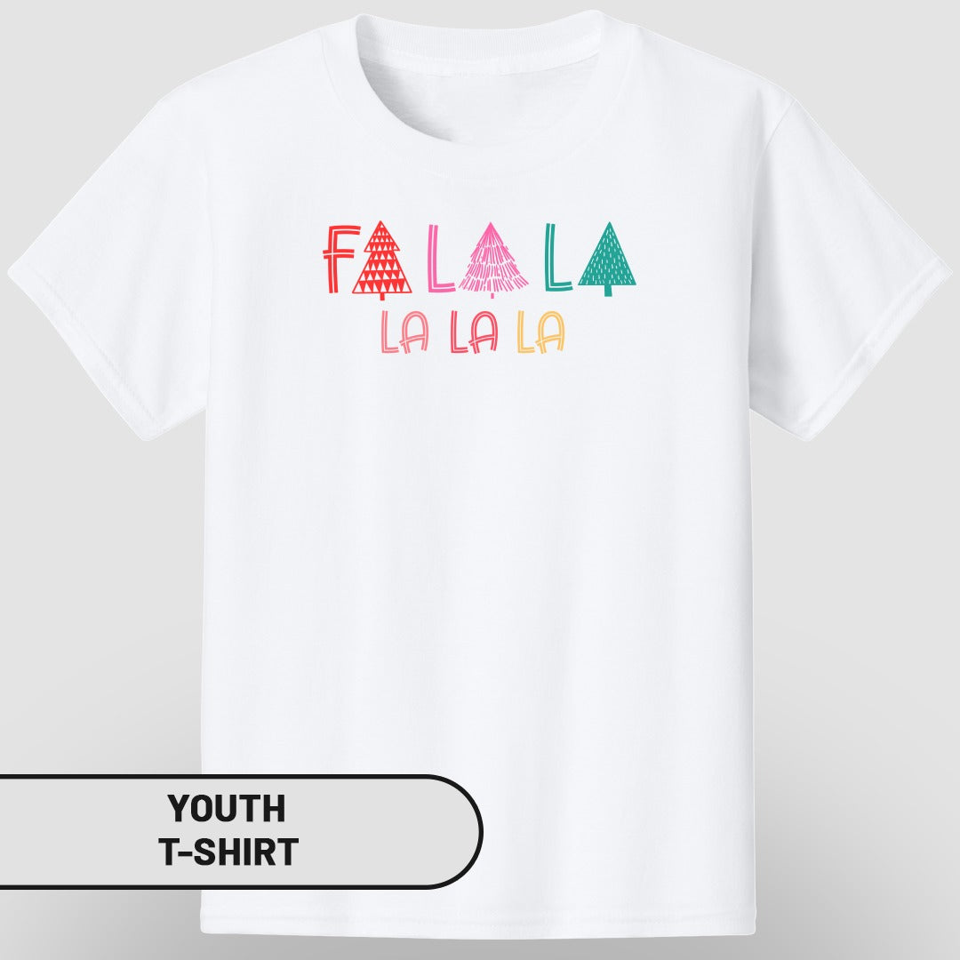 Fa La La La Holiday Cheer Graphic Youth T-Shirt