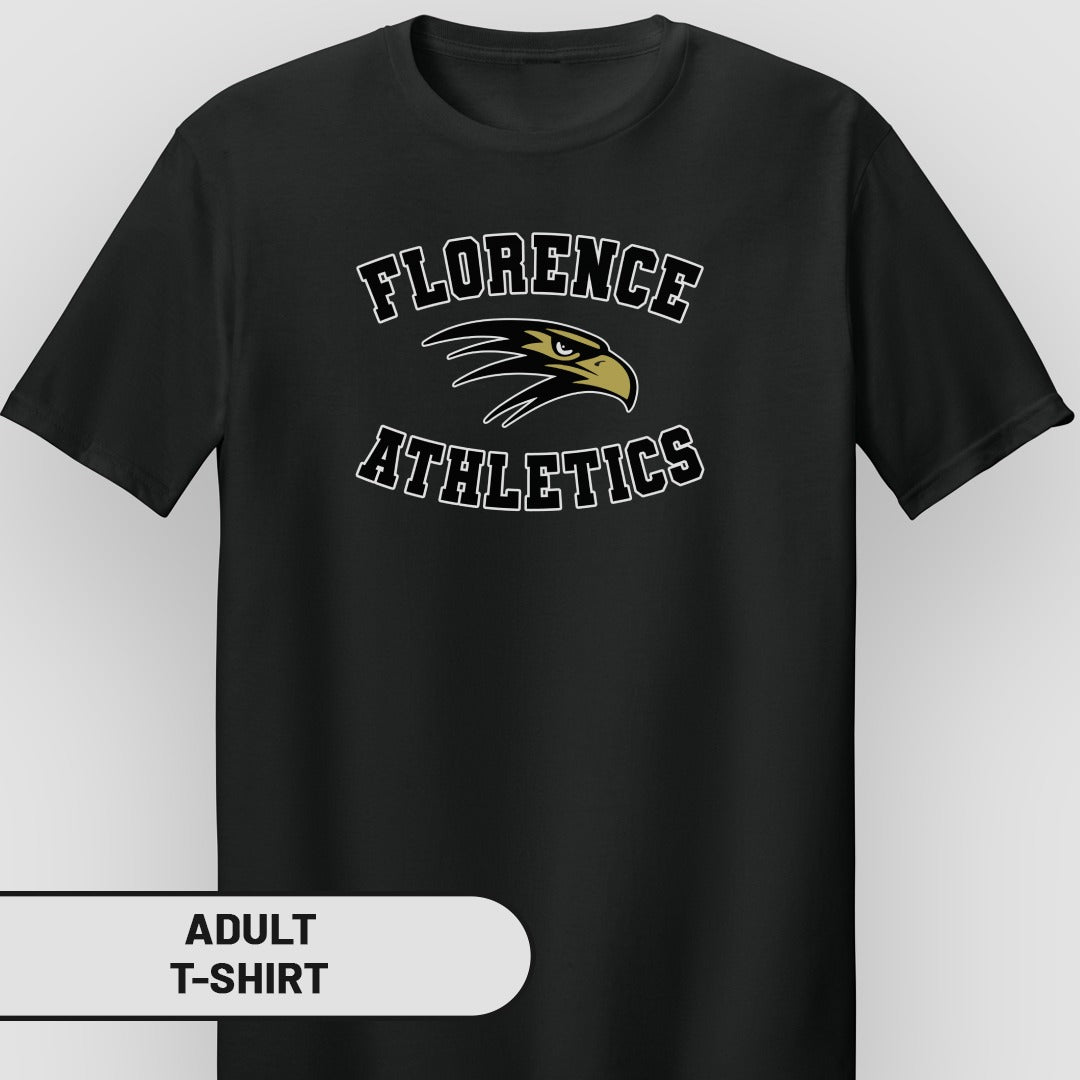 Florence Athletics Black Hawk Adult T-Shirt