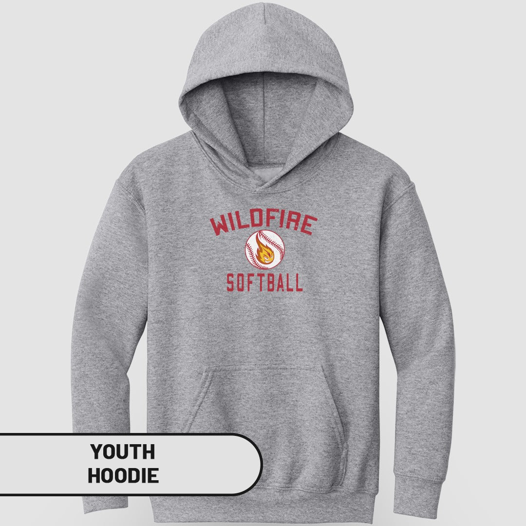 Wildfire Softball Grey Youth Hoodie Clothing