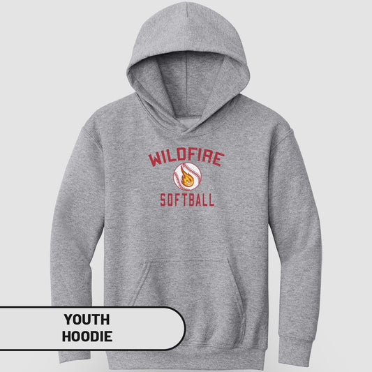 Wildfire Softball Grey Youth Hoodie Clothing