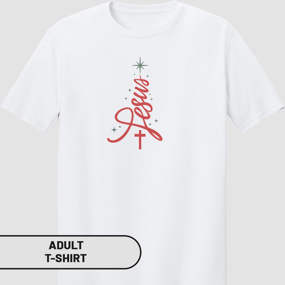 Jesus Cross and Stars Design Adult T-shirt