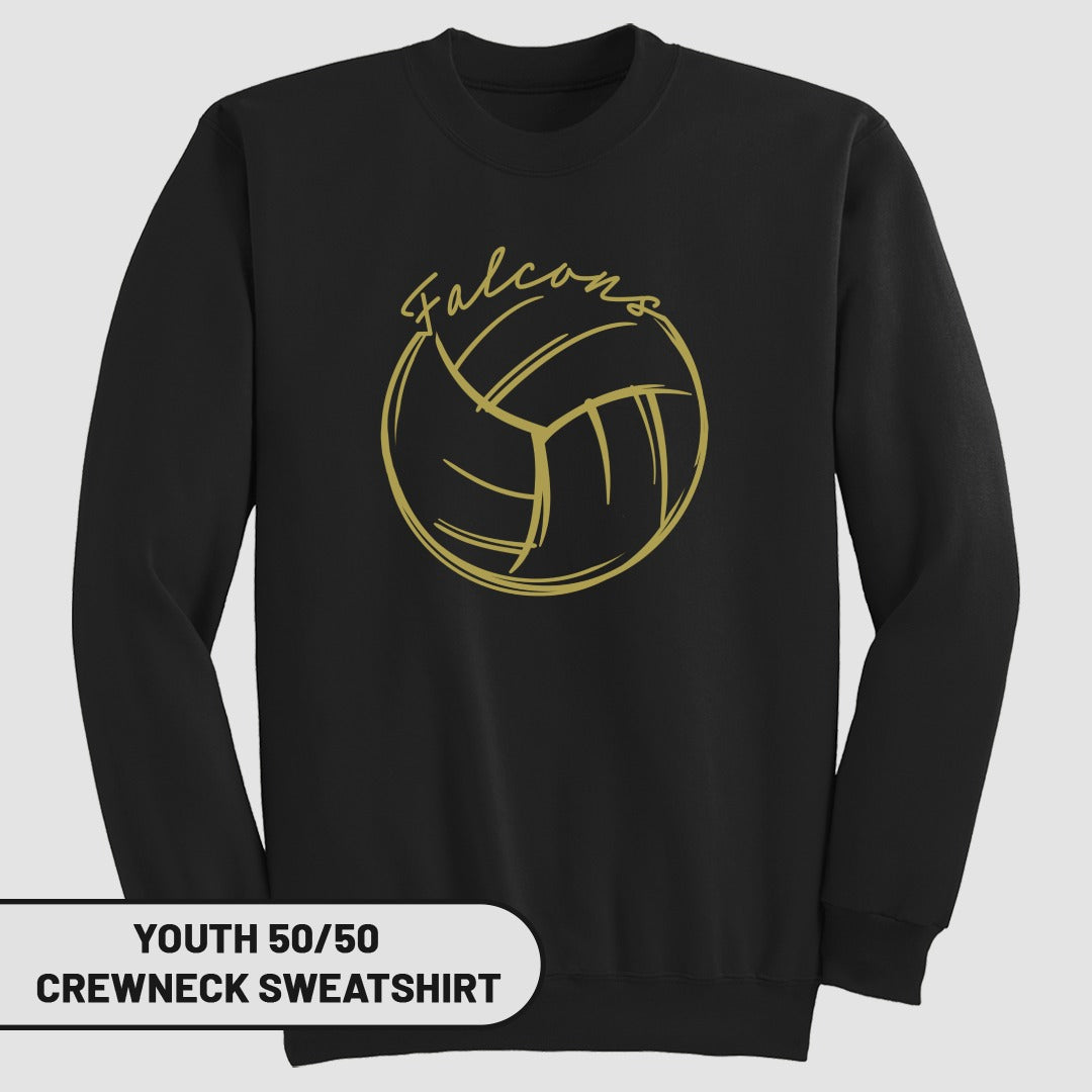 Youth 50/50 Crewneck Sweatshirt Falcons Design