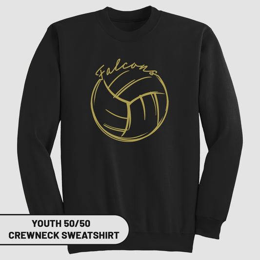 Youth 50/50 Crewneck Sweatshirt Falcons Design