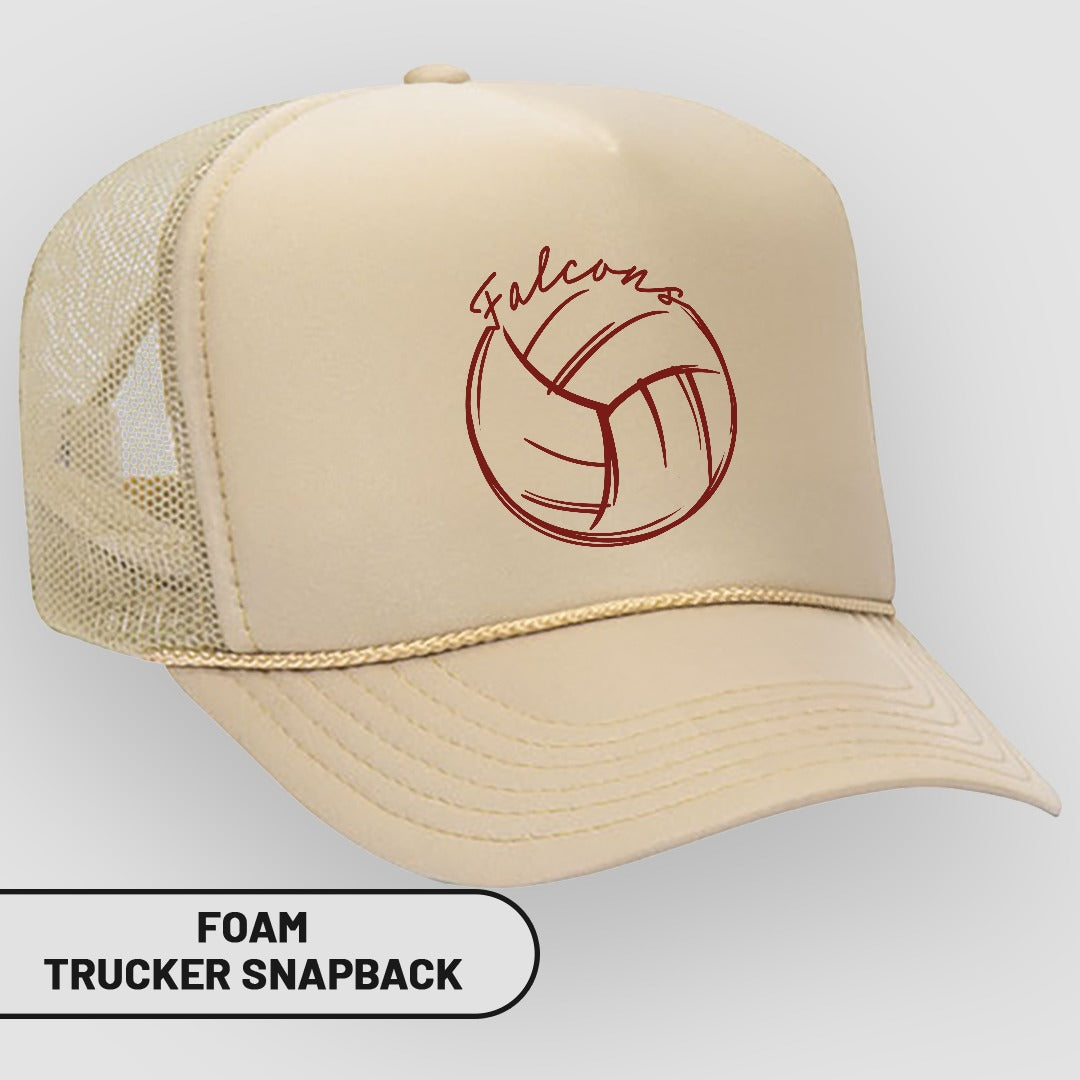 Falcons Volleyball Foam Trucker Snapback Hat