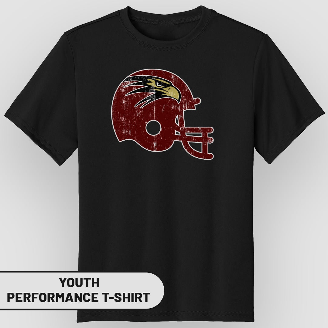 Vintage Football Helmet Graphic Youth Performance T-Shirt