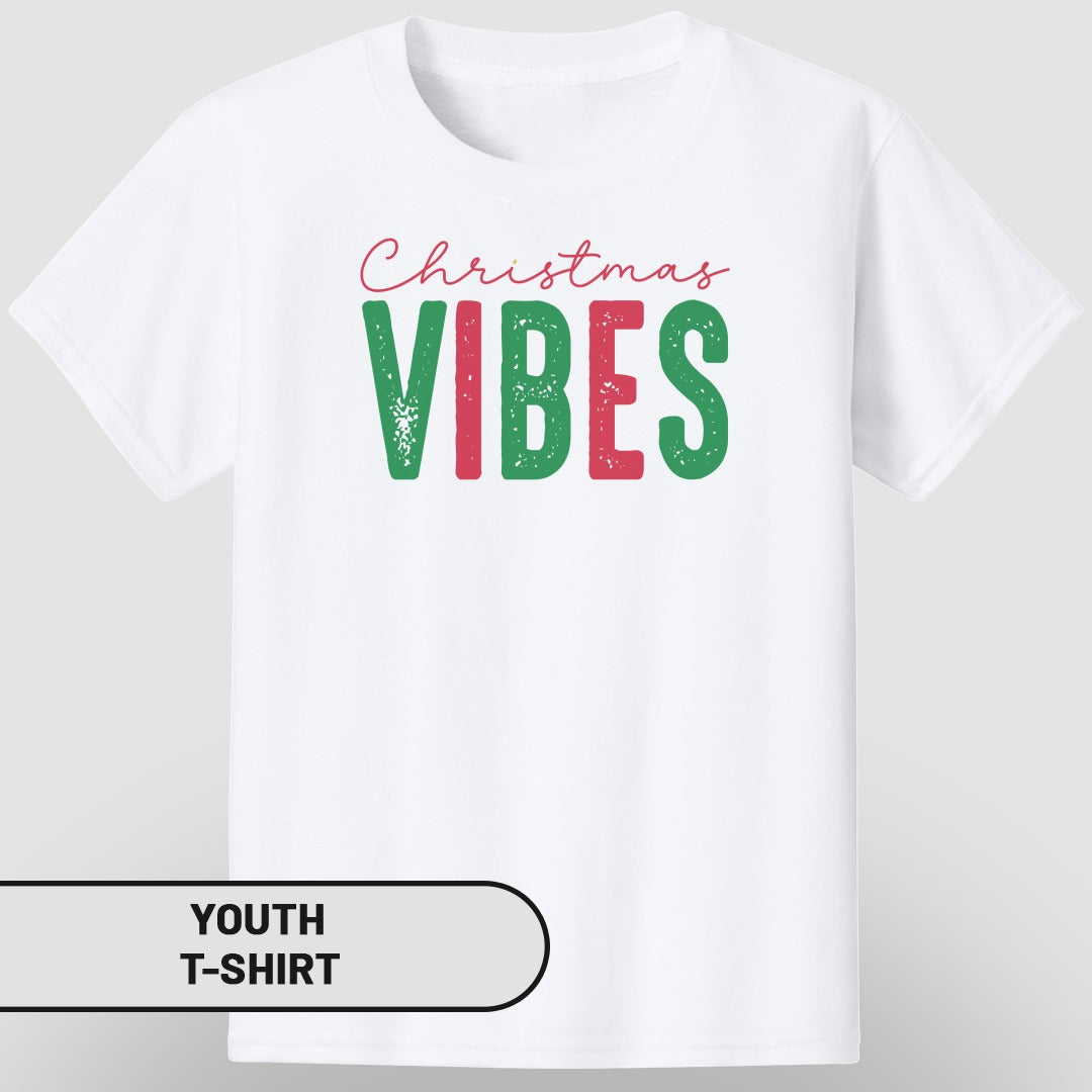 Christmas Vibes Festive Youth T-Shirt