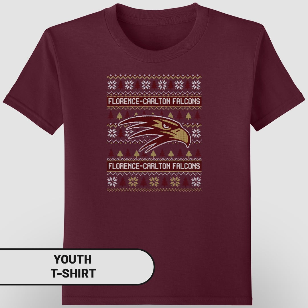 Florence Carlton Falcons Maroon Youth T-Shirt