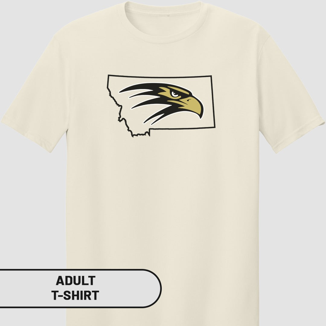 Montana State Eagle Graphic Design T-Shirt