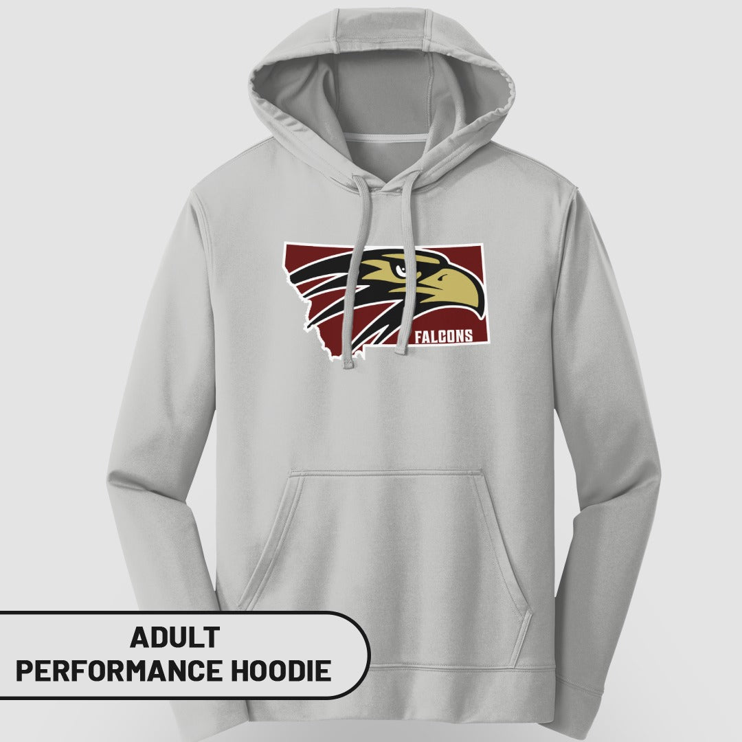 Falcons Graphic Print Adult Performance Hoodie