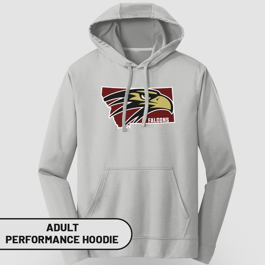 Falcons Graphic Print Adult Performance Hoodie
