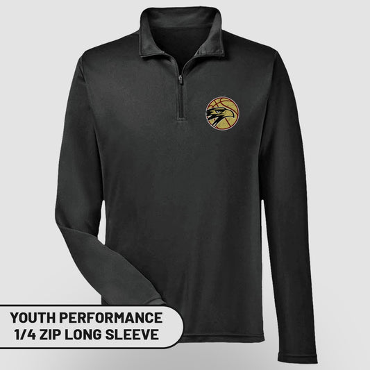 Youth Performance 1/4 Zip Long Sleeve Shirt for Active Wear