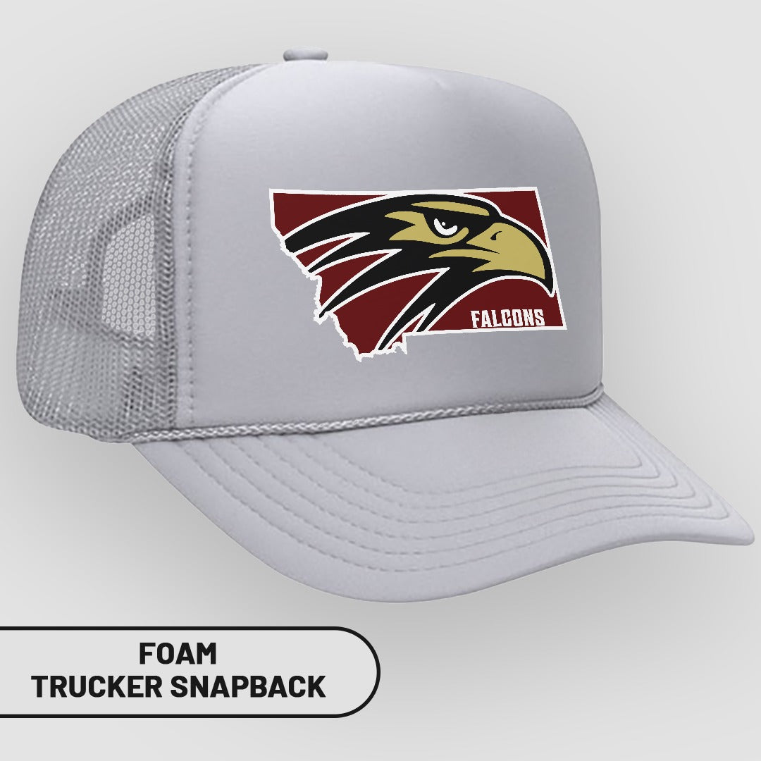 Falcons State Shape Logo Foam Trucker Snapback Hat