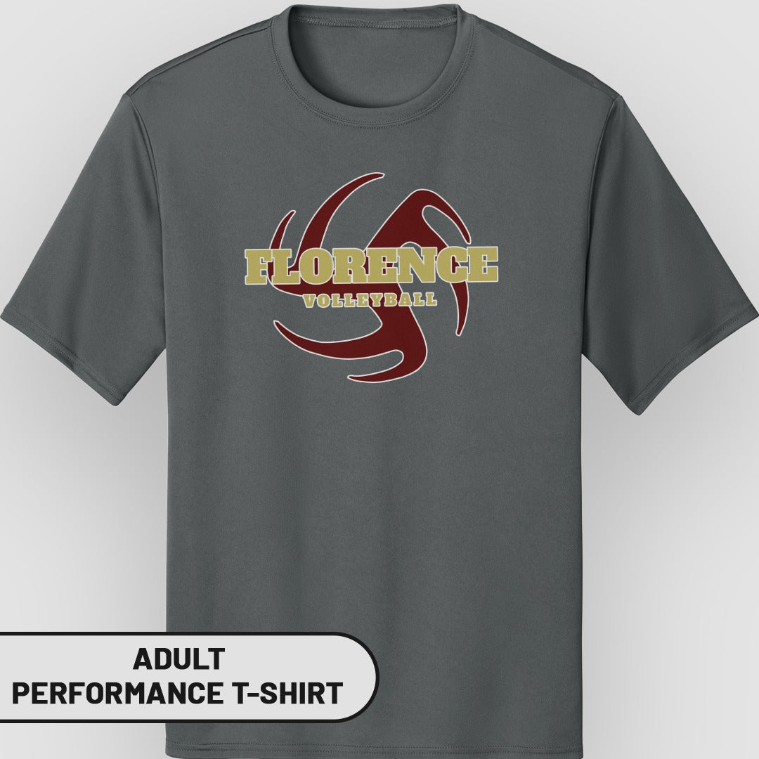 Florence Volleyball Adult Performance T-Shirt