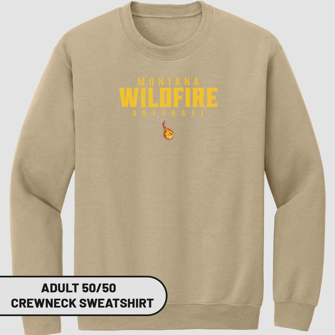 Montana Wildfire Softball Adult Crewneck Sweatshirt