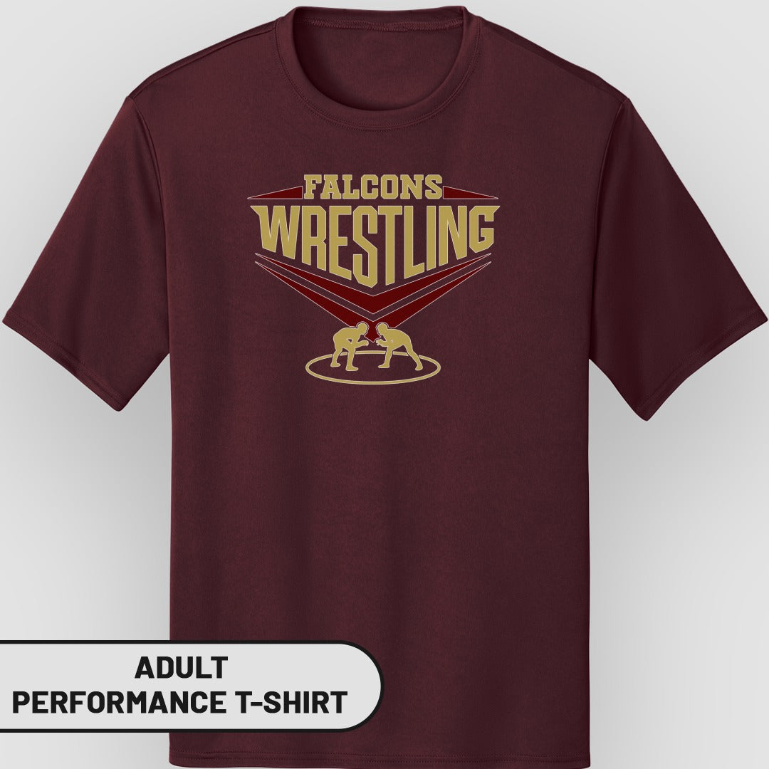 Falcons Wrestling Adult Performance T-Shirt