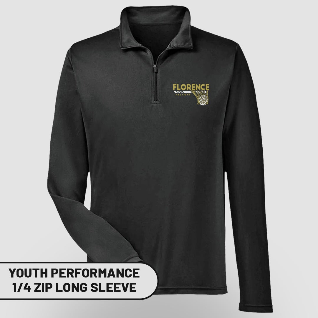 Florence Hornets Youth Performance 1/4 Zip Long Sleeve Product