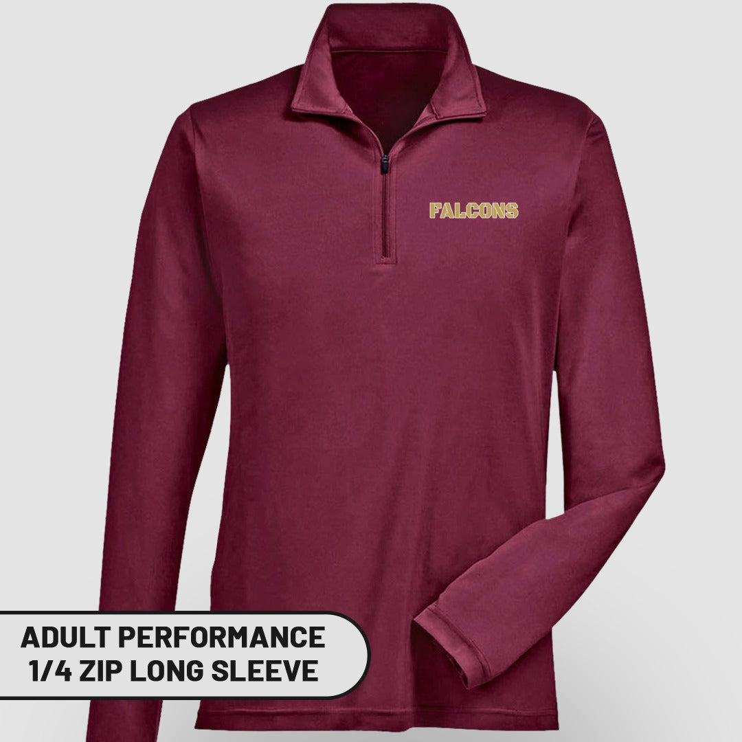 Adult Performance 1/4 Zip Long Sleeve Falcons Shirt