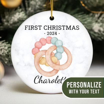 MyDesigns Personalized Ornament Baby Toy | Personalized Baby's First Christmas Ornament