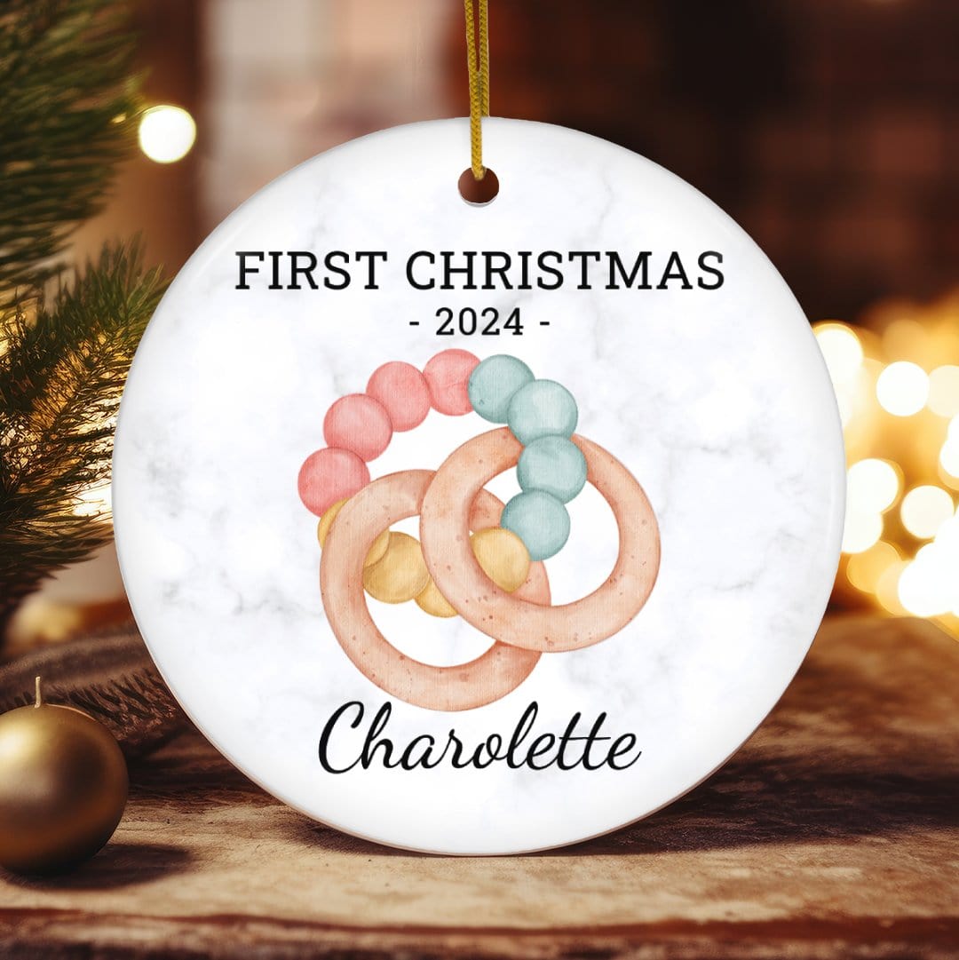 MyDesigns Personalized Ornament Baby Toy | Personalized Baby's First Christmas Ornament