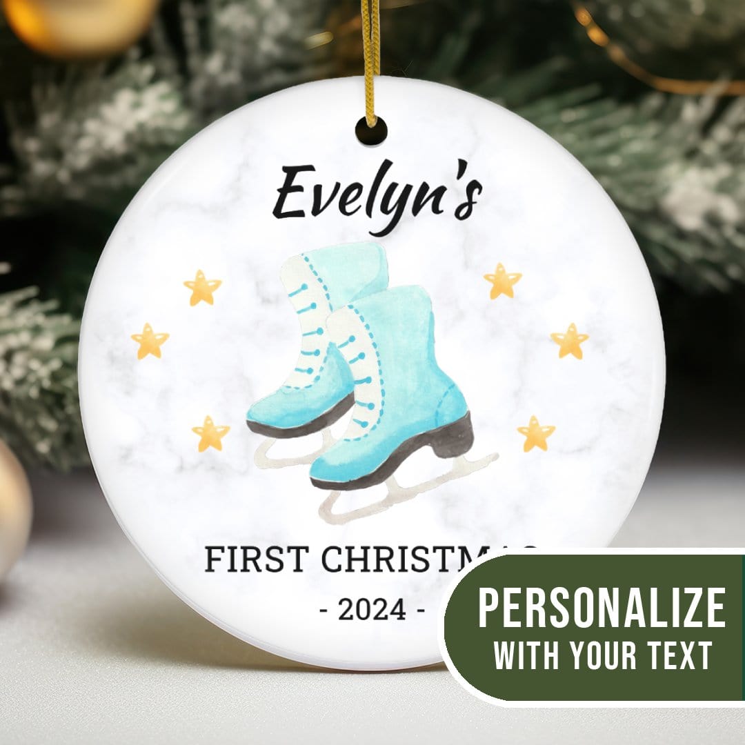 MyDesigns Personalized Ornament Ice Skates | Personalized Baby's First Christmas Ornament