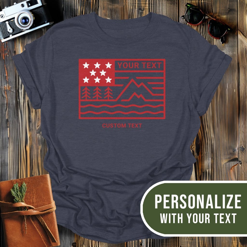 MyDesigns Physical Item Personalized Mountain Flag T-Shirt