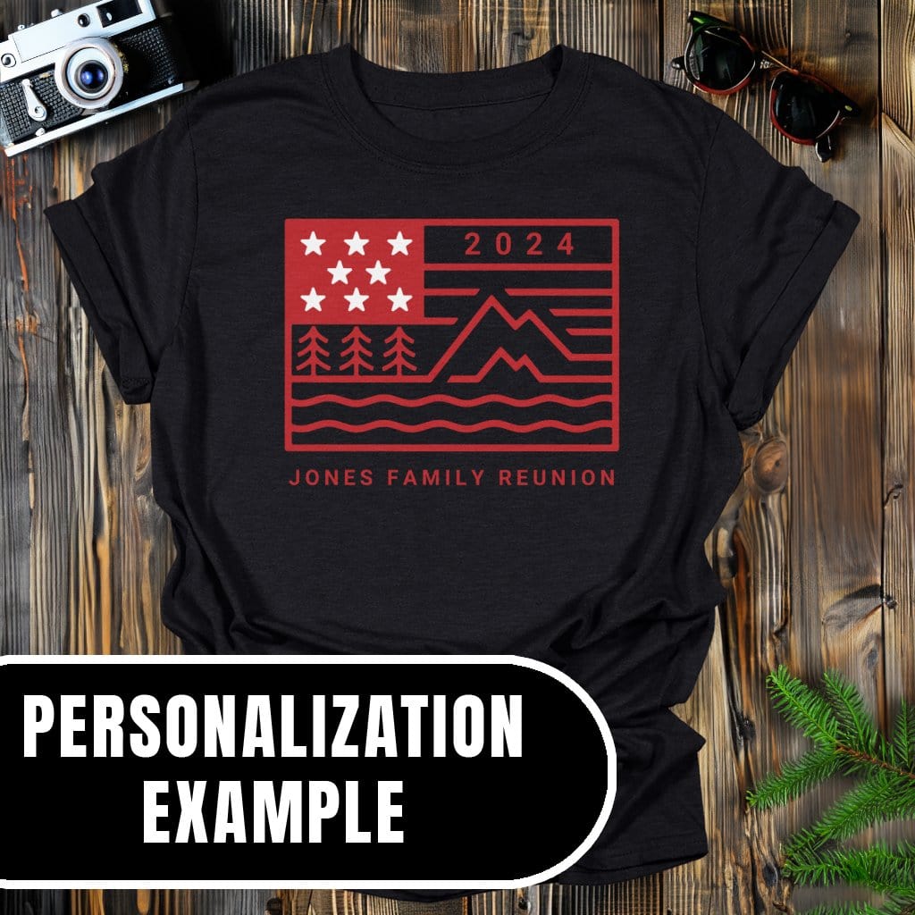 MyDesigns Physical Item Personalized Mountain Flag T-Shirt