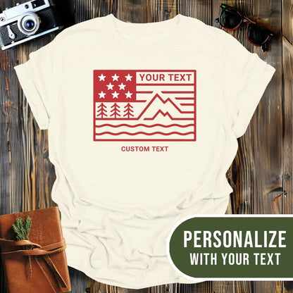 MyDesigns Physical Item Personalized Mountain Flag T-Shirt