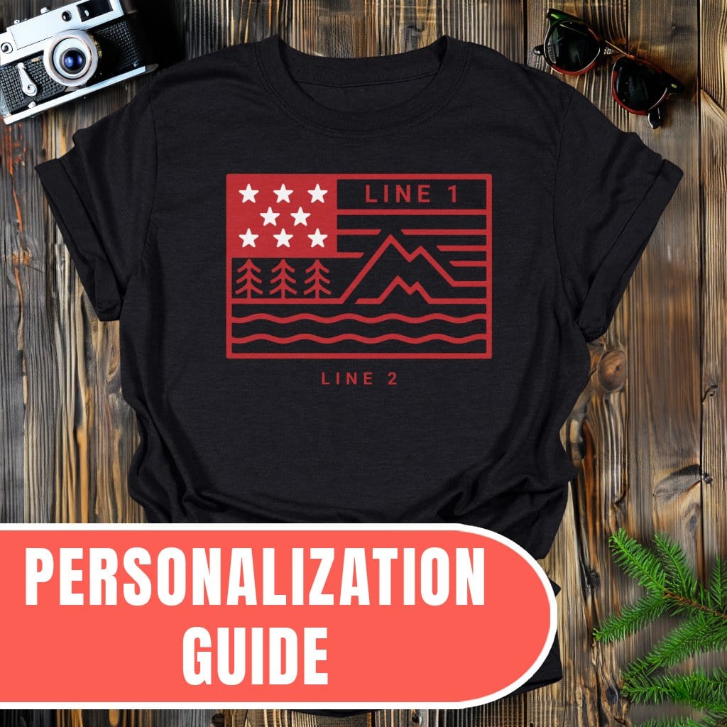 MyDesigns Physical Item Personalized Mountain Flag T-Shirt