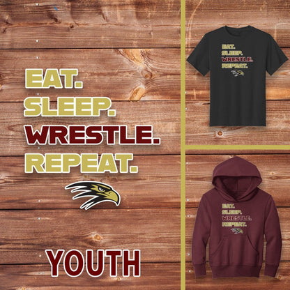 Infinity Design Co Youth Clothing Youth  - Eat, Sleep, Wrestle, Repeat | FYW-002