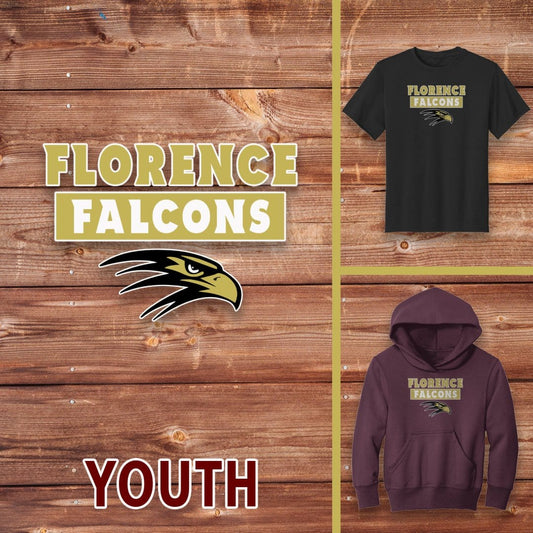 Infinity Design Co Youth Clothing Youth  - Florence Falcons Rectangle | FCS-005