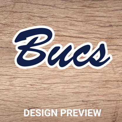 Infinity Design Co Youth T-Shirt Classic 'Bucs' Script Navy & White Youth T-Shirt | BB015