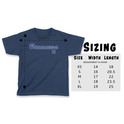 Infinity Design Co Youth T-Shirt Youth Personalized Number - Classic Buccaneers T-Shirt | BB006Y